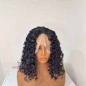 Elegant Black Curly Lace Front Wig